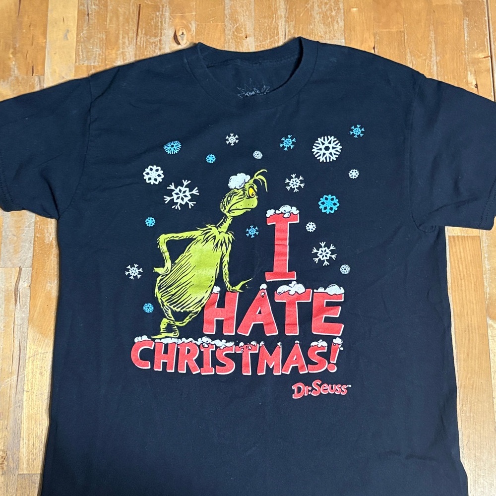 Dr. Seuss Grinch I Hate Christmas Holiday Tee
